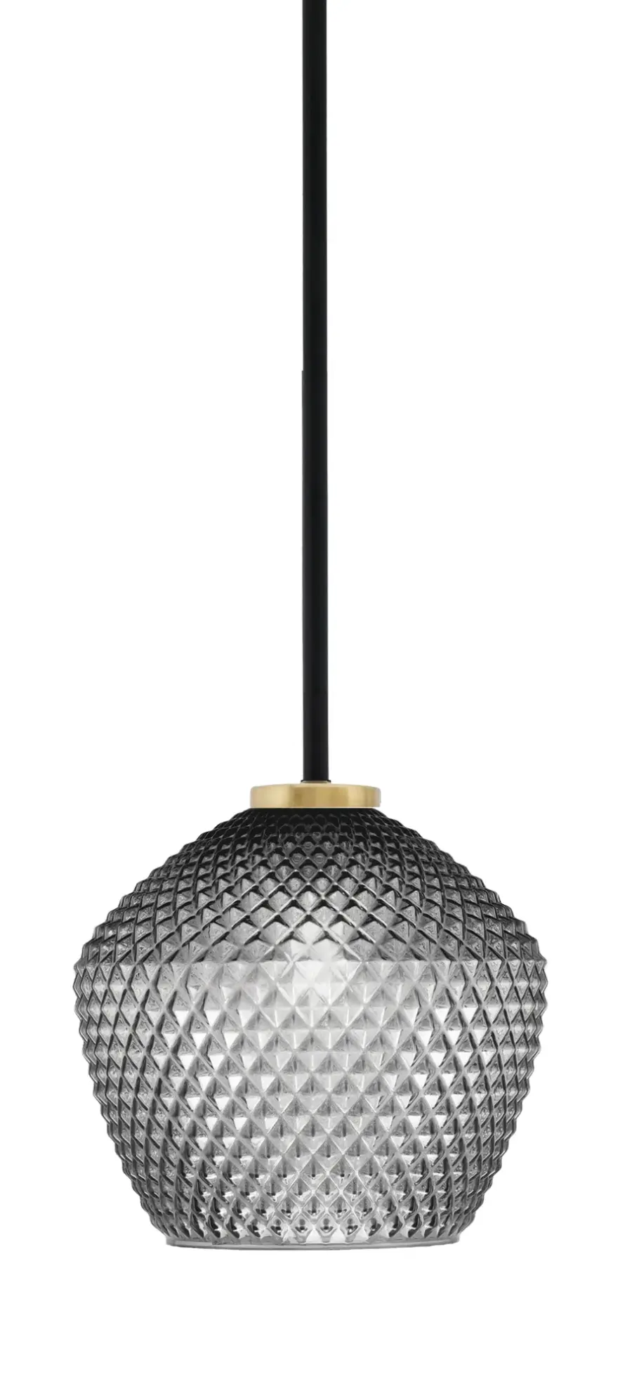 Sandia 1-Light Mini Pendant with Smoke Textured Glass - Image 1