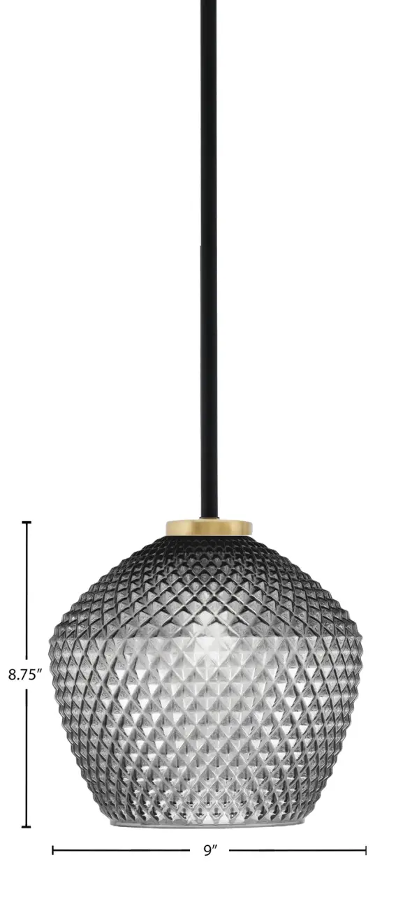 Sandia 1-Light Mini Pendant with Smoke Textured Glass - Image 2