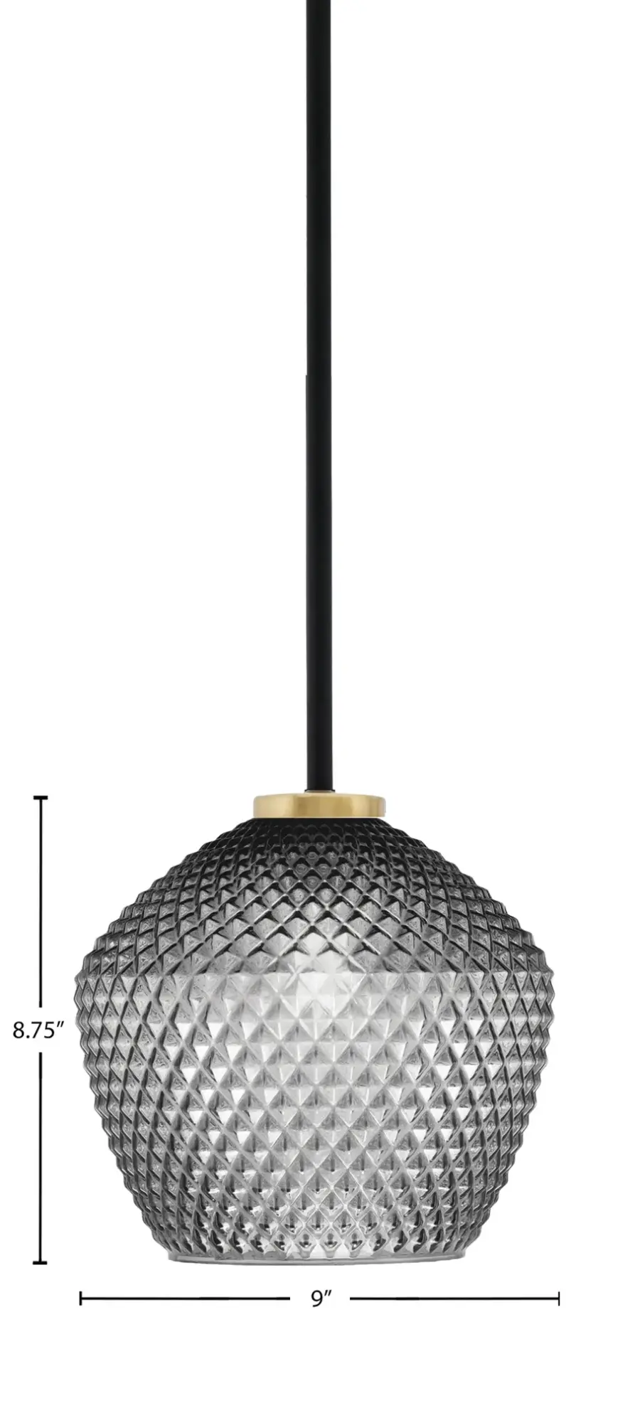 Sandia 1-Light Mini Pendant with Smoke Textured Glass - Image 2