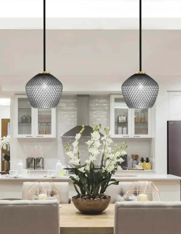 Sandia 1-Light Mini Pendant with Smoke Textured Glass - Image 3