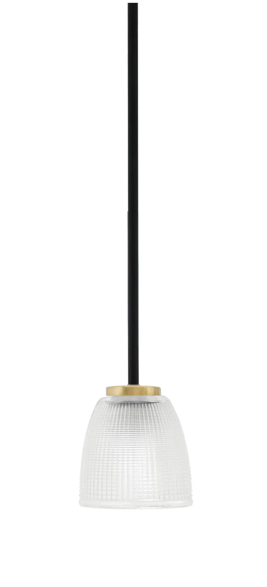 Sandia 1 Light Mini Pendant with Clear Ribbed Glass - Image 1