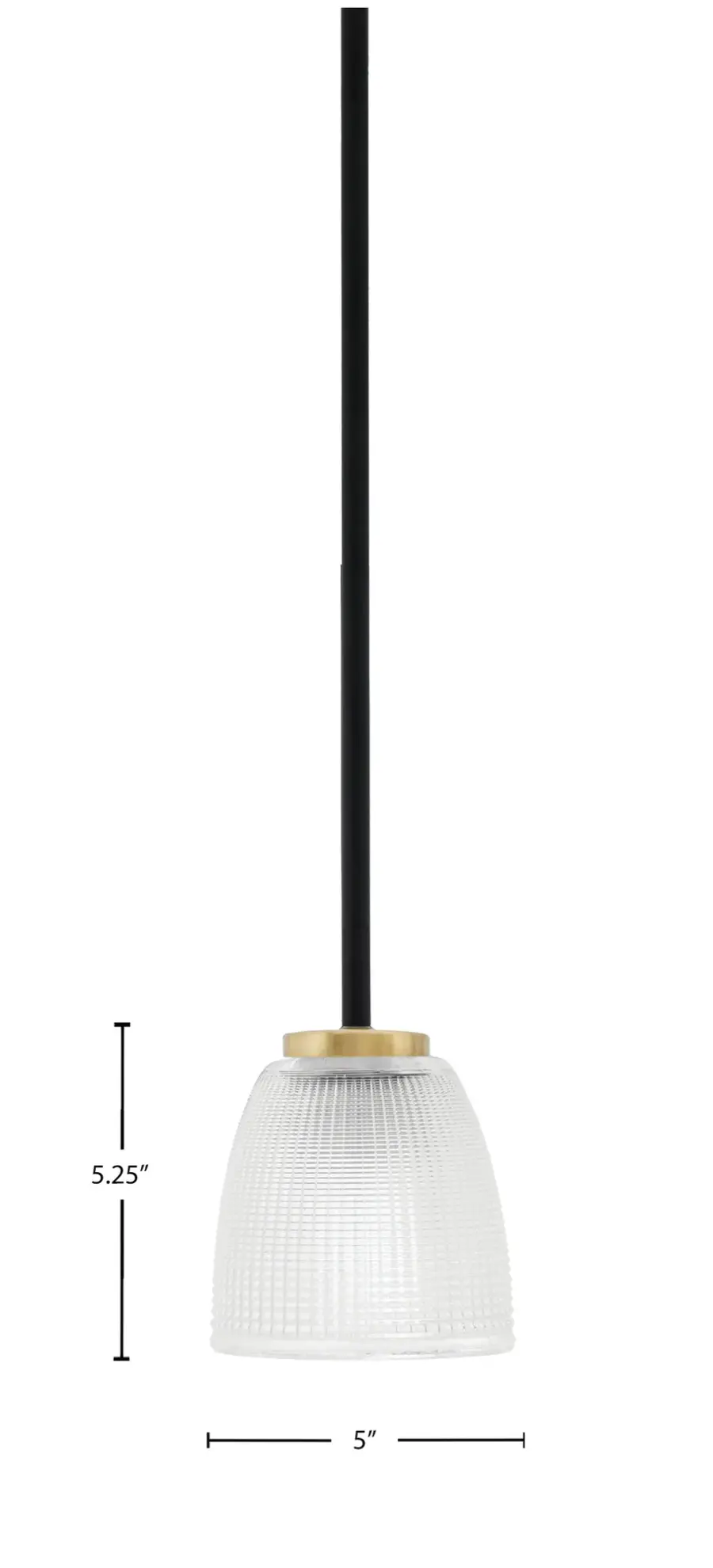 Sandia 1 Light Mini Pendant with Clear Ribbed Glass - Image 2