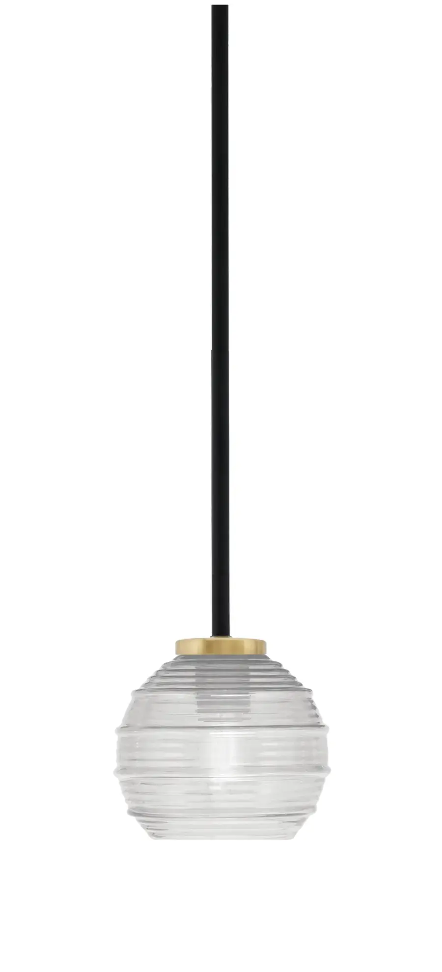 Sandia 1-Light Mini Pendant with Clear Ribbed Glass - Image 1