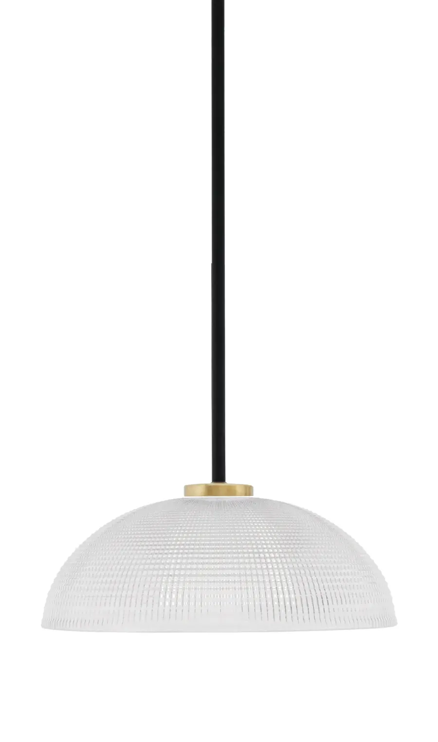 Sandia 1 Light Stem Pendant with Clear Ribbed Glass - Image 1
