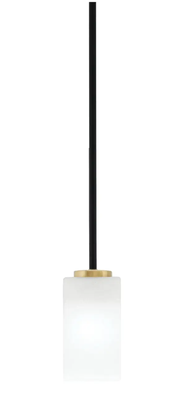 Compact Two-Tone Mini Pendant with Elegant Marble Glass Shade - Image 1