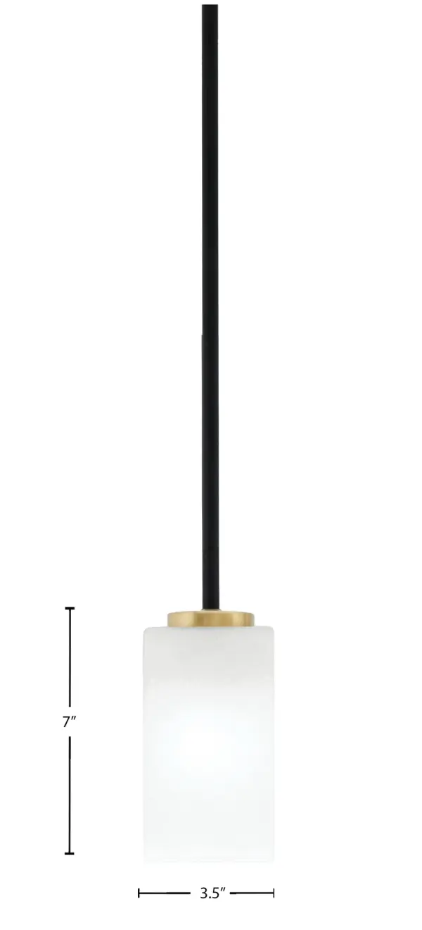 Compact Two-Tone Mini Pendant with Elegant Marble Glass Shade - Image 2