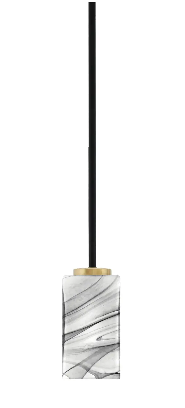 Sandia 1 Light Mini Pendant with Onyx Swirl Glass - Image 1