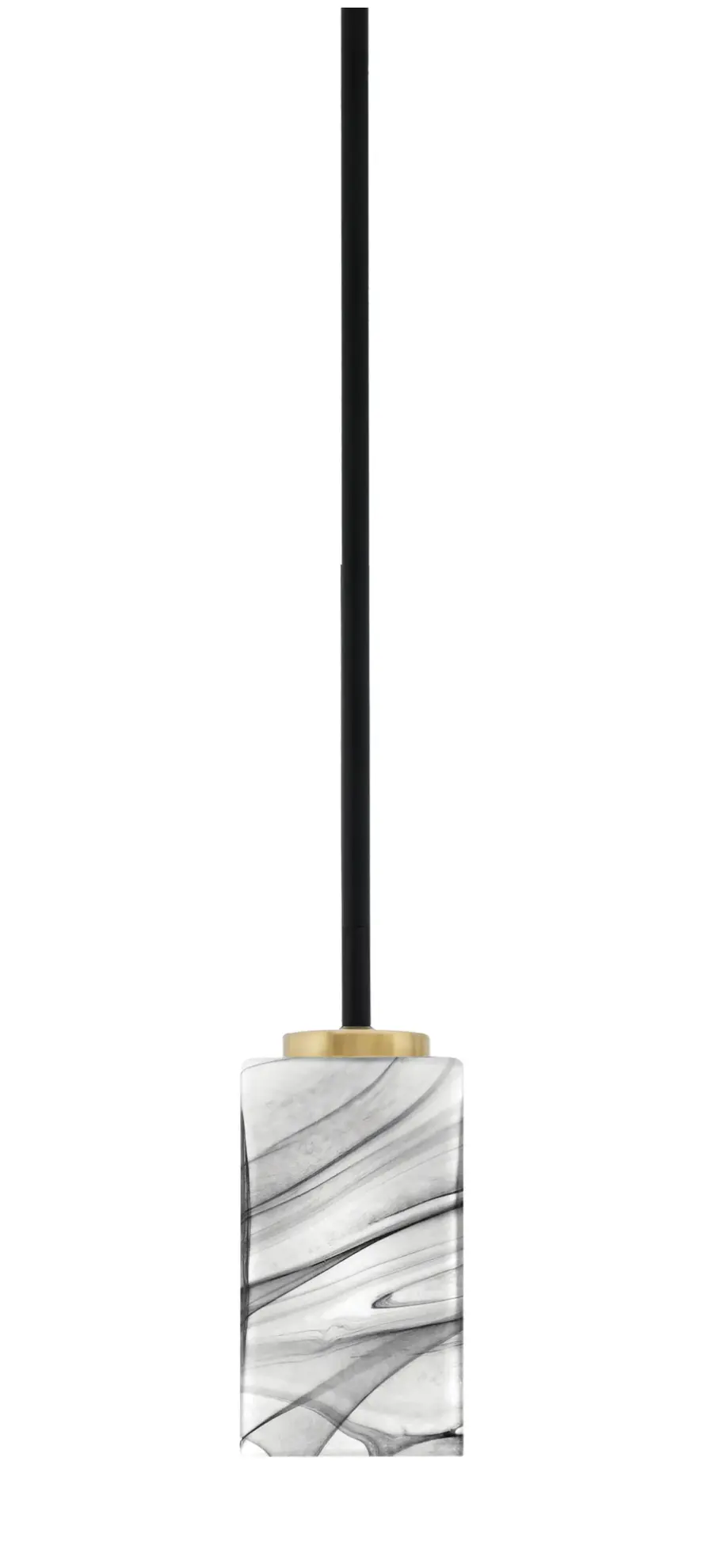 Sandia 1 Light Mini Pendant with Onyx Swirl Glass - Image 1