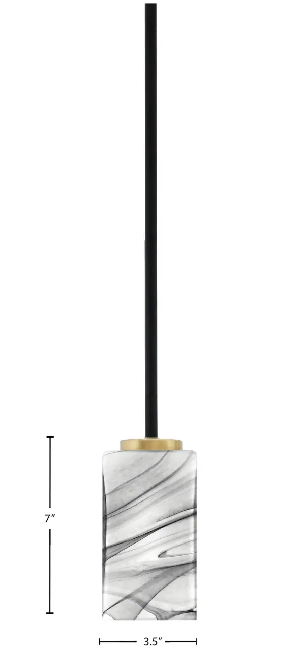 Sandia 1 Light Mini Pendant with Onyx Swirl Glass - Image 2