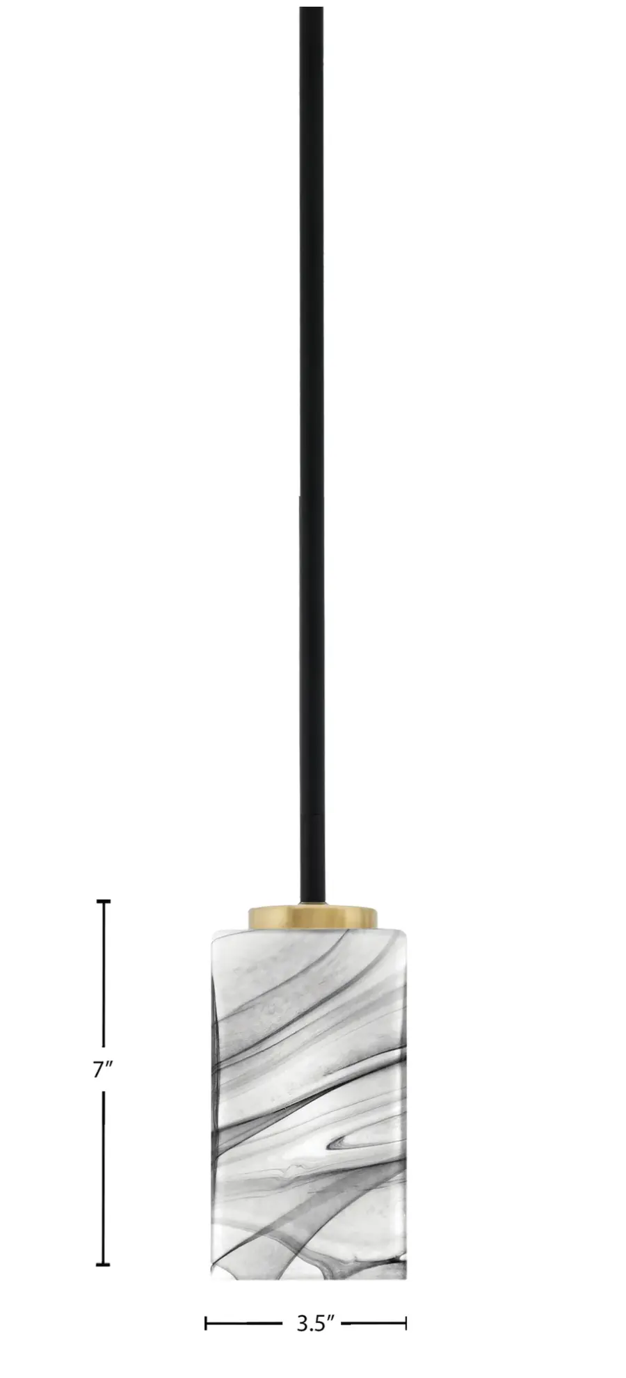 Sandia 1 Light Mini Pendant with Onyx Swirl Glass - Image 2