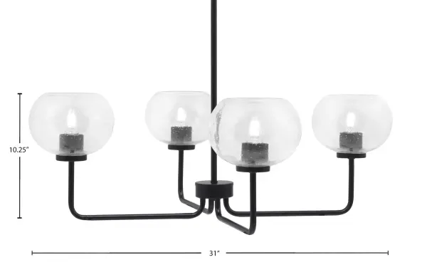Sandia 4-Light Chandelier with Clear Bubble Glass - Image 2