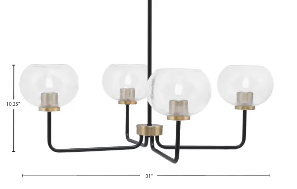 Sandia 4-Light Chandelier with Clear Bubble Glass - Image 2