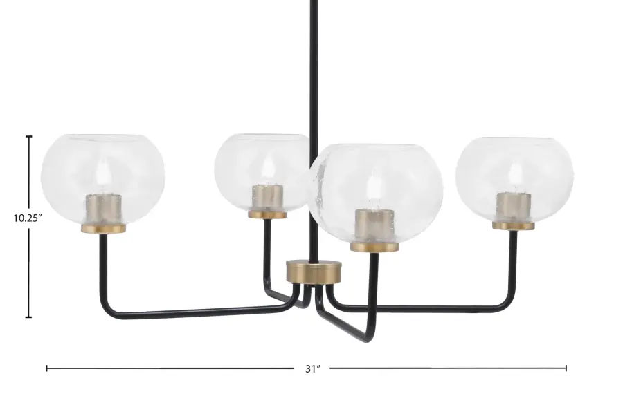 Sandia 4-Light Chandelier with Clear Bubble Glass - Image 2