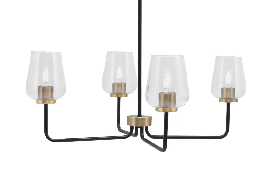 Modern Two-Tone Chandelier with Distinctive Bubble Glass Shades - Image 1