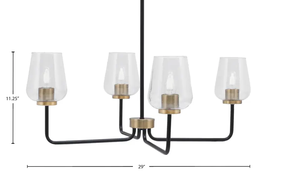 Modern Two-Tone Chandelier with Distinctive Bubble Glass Shades - Image 2