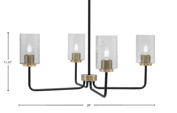 Sandia 4-Light Chandelier with Smoke Bubble Glass - Image 2