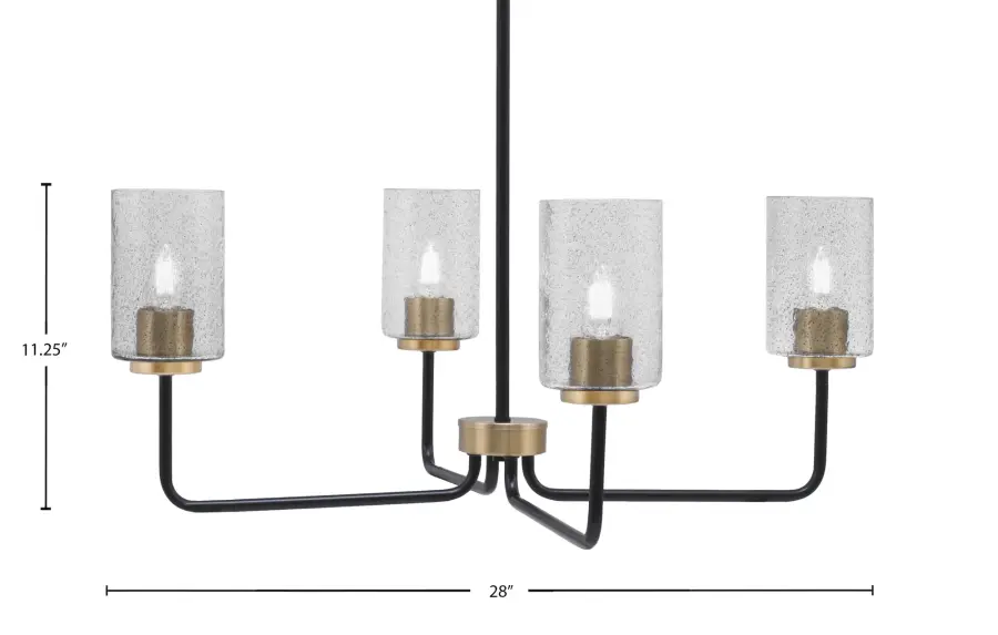 Sandia 4-Light Chandelier with Smoke Bubble Glass - Image 2