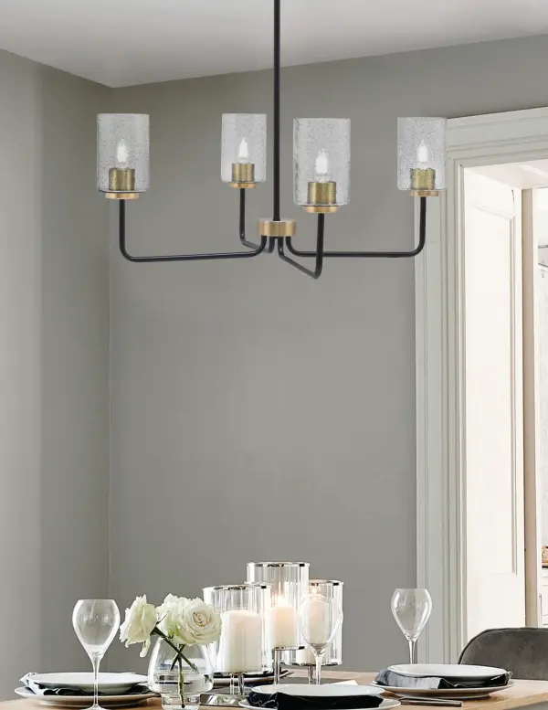 Sandia 4-Light Chandelier with Smoke Bubble Glass - Image 3