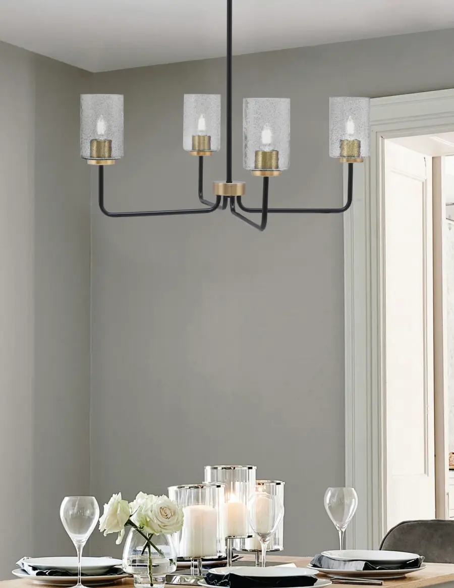 Sandia 4-Light Chandelier with Smoke Bubble Glass - Image 3