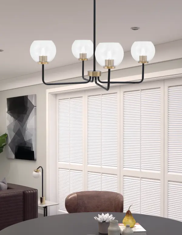 Modern Industrial Chandelier with Distinctive Bubble Glass Texture - Image 3