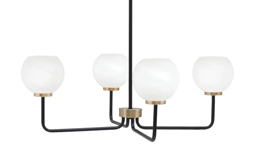 Sophisticated Two-Tone Chandelier with Elegant Marble Glass Shades - Image 1