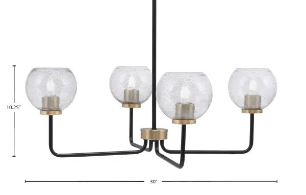 Sandia 4 Light Chandelier with Smoke Bubble Glass - Image 2