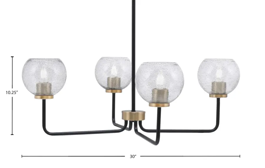 Sandia 4 Light Chandelier with Smoke Bubble Glass - Image 2