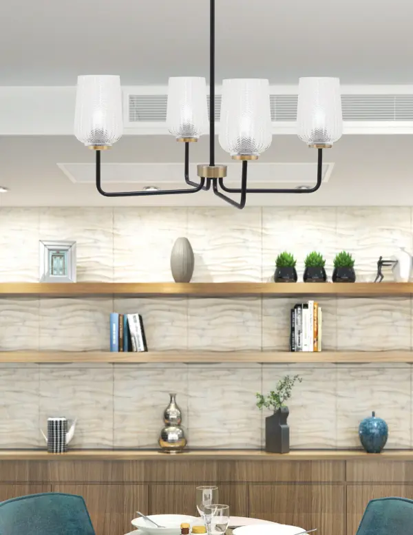 Modern Industrial Chandelier with Striking Two-Tone Finish - Image 3