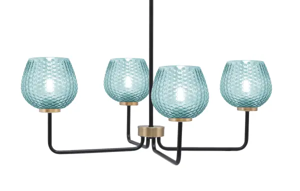 Sandia 4-Light Chandelier with Turquoise Textured Glass - Image 1