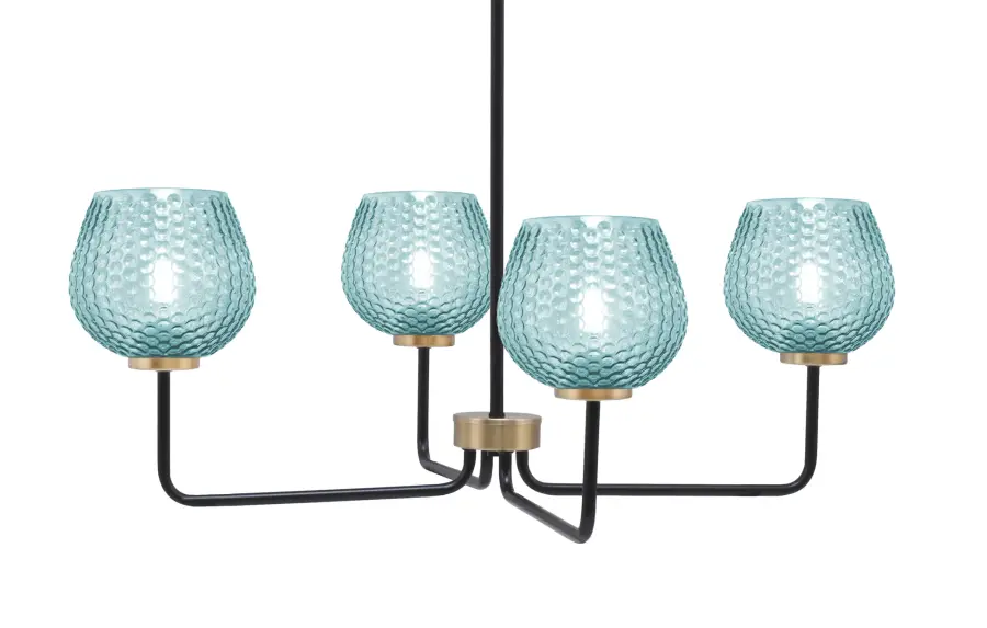 Sandia 4-Light Chandelier with Turquoise Textured Glass - Image 1