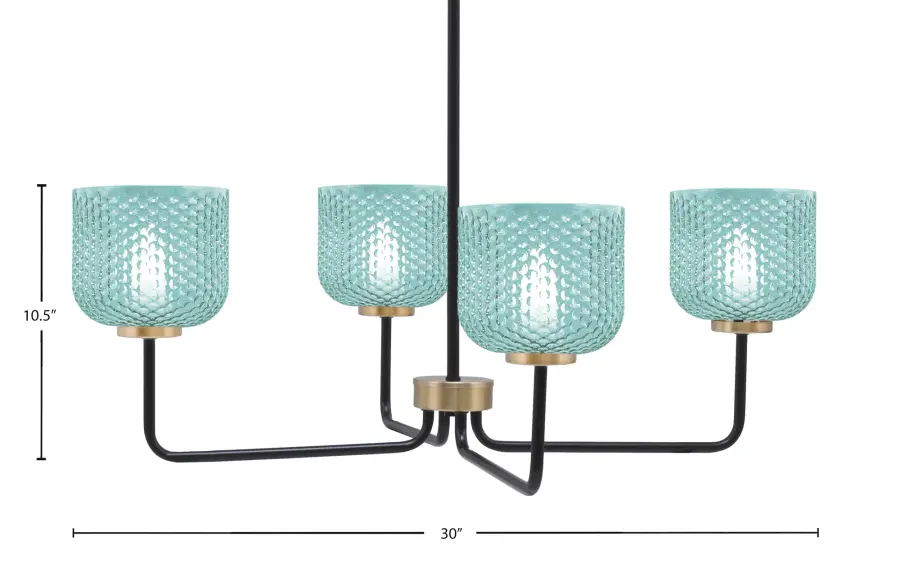 Sandia 4-Light Chandelier with Turquoise Glass - Image 2
