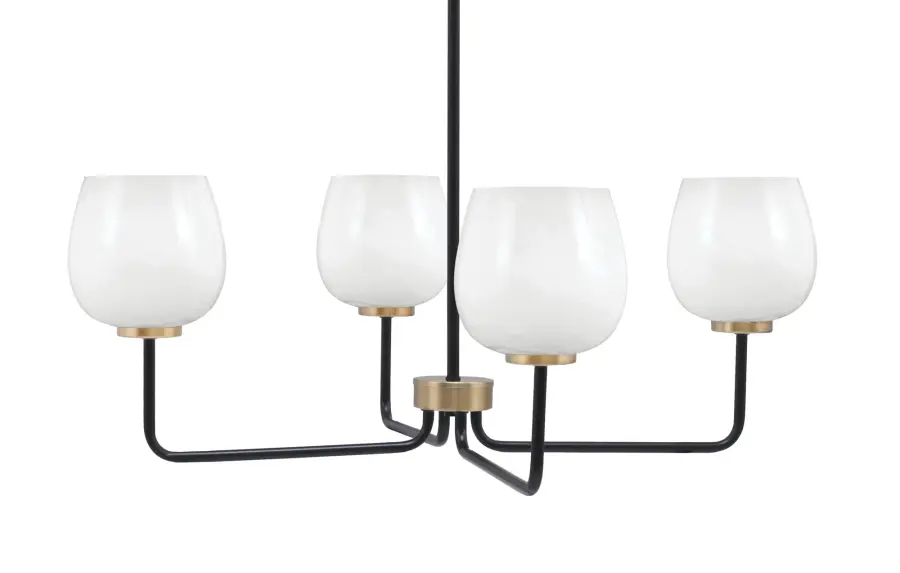 Modern Two-Tone Chandelier with Elegant Marble Glass Shades - Image 1