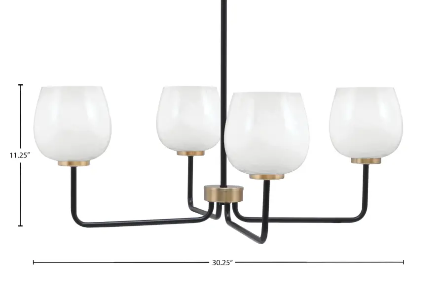 Modern Two-Tone Chandelier with Elegant Marble Glass Shades - Image 2