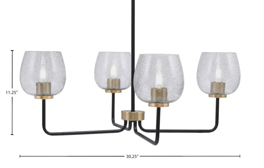 Modern Linear Chandelier with Striking Two-Tone Finish - Image 2
