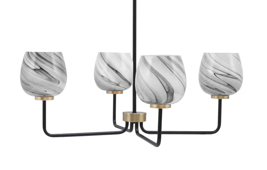 Sandia 4-Light Chandelier with Onyx Swirl Glass - Image 1
