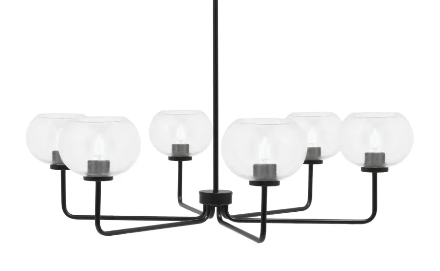 Sandia 6 Light Chandelier with Clear Bubble Glass - Image 1