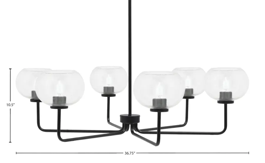 Sandia 6 Light Chandelier with Clear Bubble Glass - Image 2