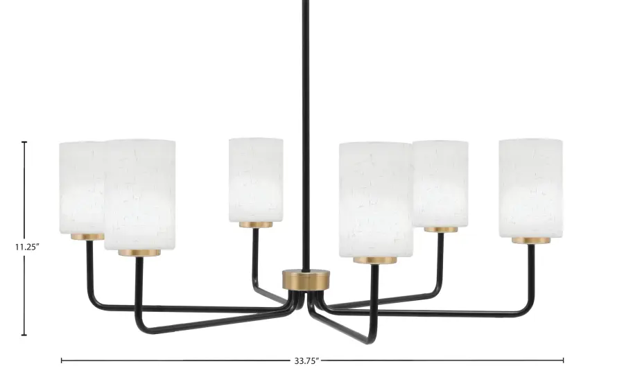 Sophisticated Two-Tone Chandelier with Warm, Diffused Lighting - Image 2