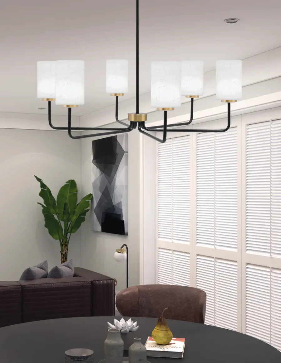 Sophisticated Two-Tone Chandelier with Warm, Diffused Lighting - Image 3