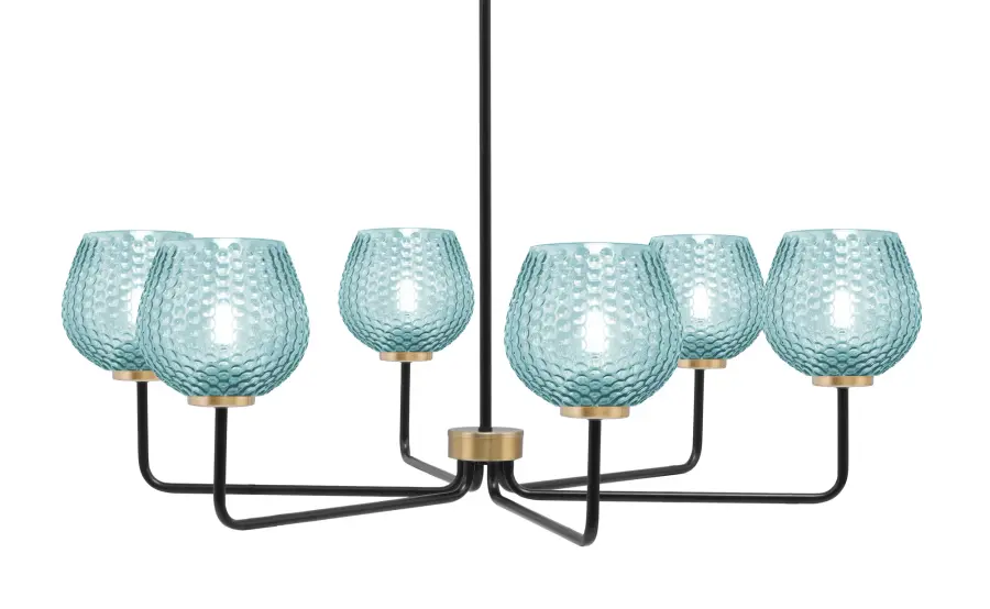 Sandia 6-Light Chandelier with Turquoise Glass - Image 1