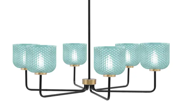 Sandia 6-Light Chandelier with Turquoise Glass - Image 1