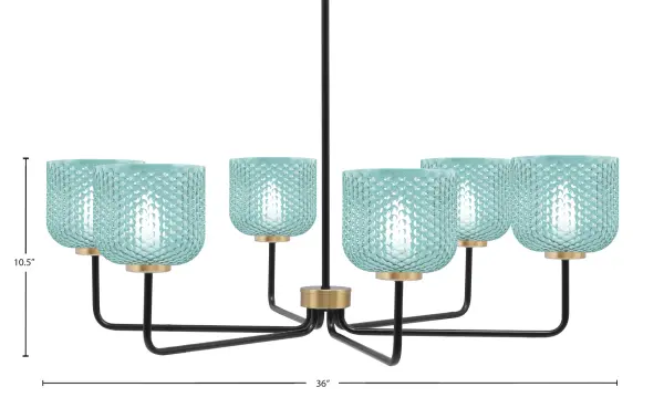 Sandia 6-Light Chandelier with Turquoise Glass - Image 2