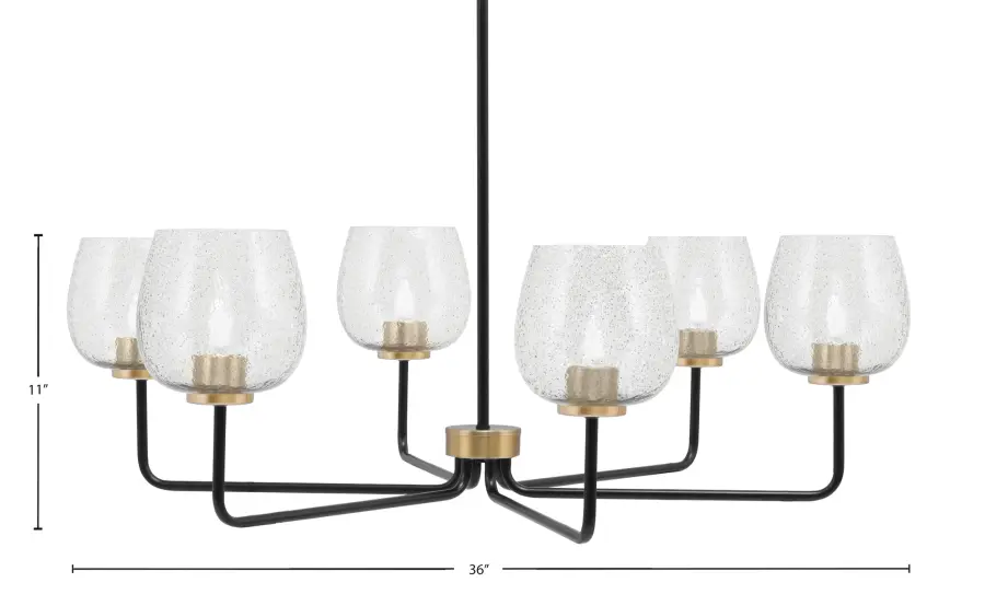 Sandia 6-Light Chandelier with Smoke Bubble Glass - Image 2