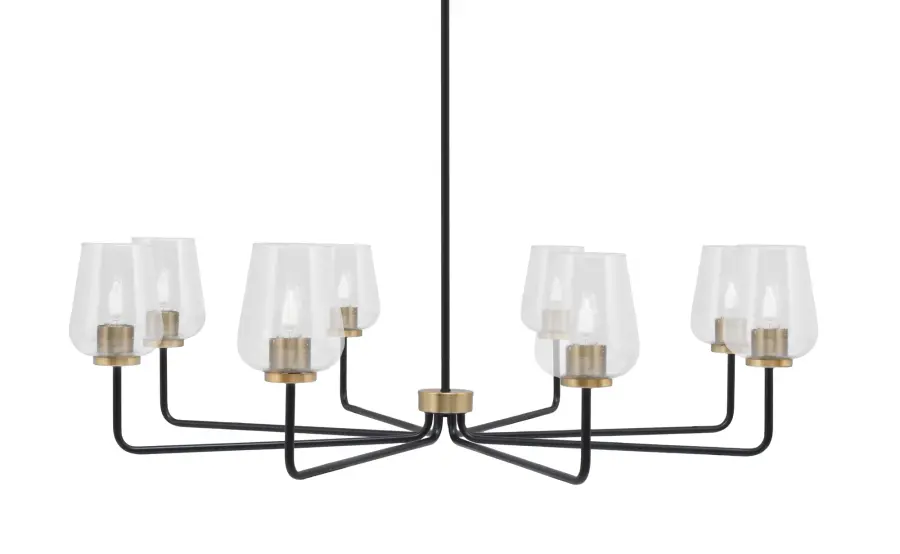 Sandia 8 Light Chandelier with Clear Bubble Glass - Image 1