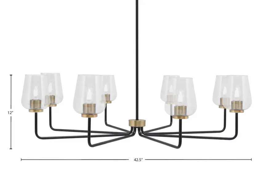 Sandia 8 Light Chandelier with Clear Bubble Glass - Image 2
