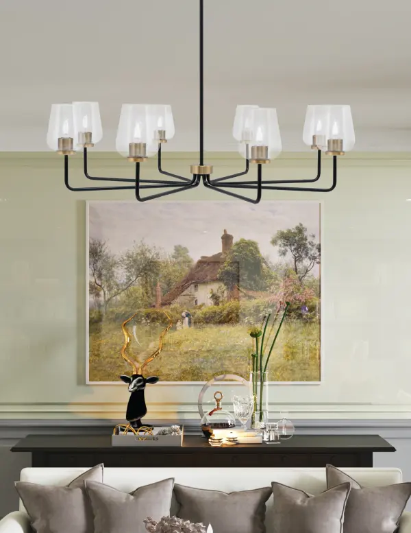 Sandia 8 Light Chandelier with Clear Bubble Glass - Image 3