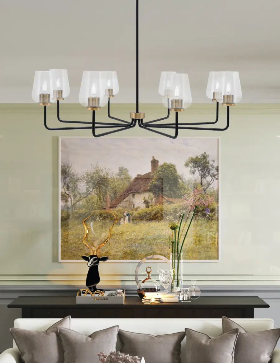 Sandia 8 Light Chandelier with Clear Bubble Glass - Image 3