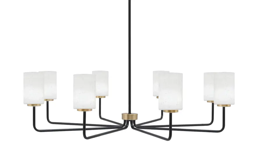 Modern Linear Chandelier with Striking Two-Tone Finish - Image 1