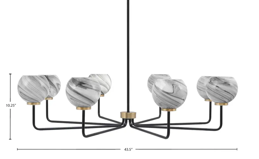 Bold Linear Chandelier with Striking Two-Tone Finish & Artisan Glass - Image 2