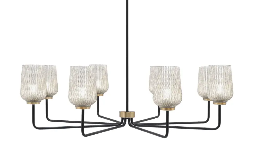 Sandia 8-Light Chandelier with Silver Textured Glass - Image 1